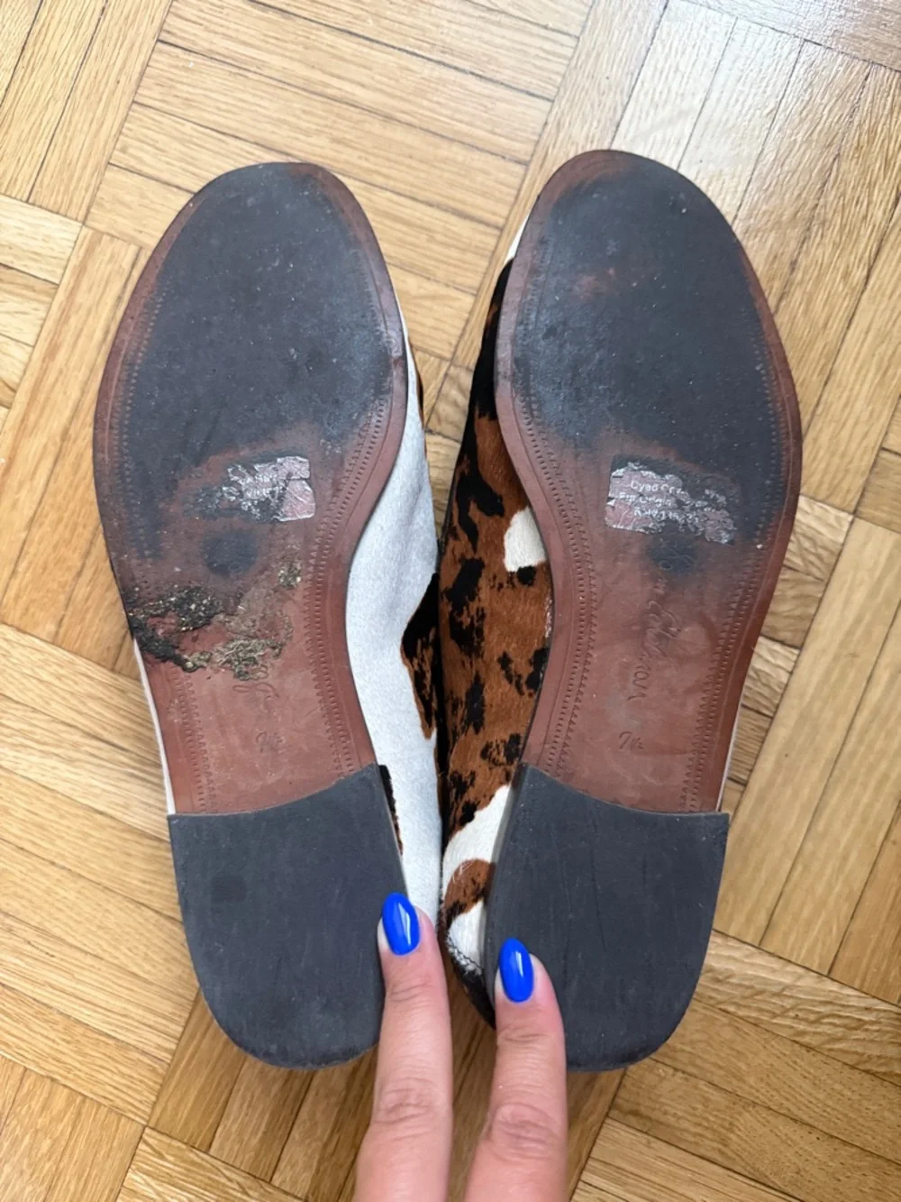 Sam Edelman Leather Calf Hair Cow Print Loraine Loafers